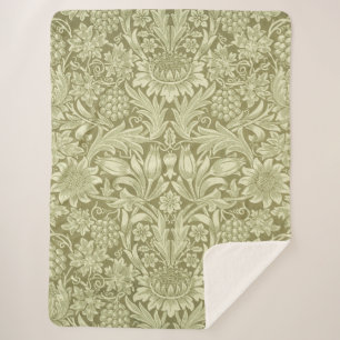 William Morris Sunflower Green Blume Sherpadecke