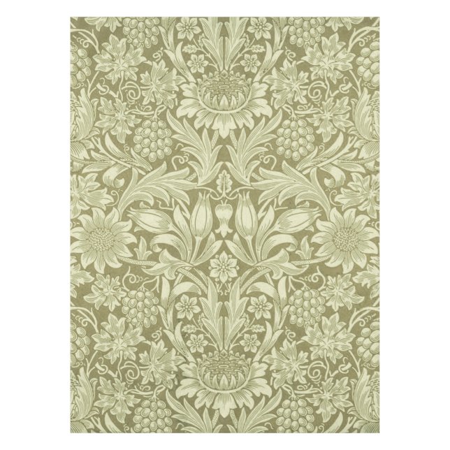 William Morris Sunflower Green Blume Tischdecke (Vorderseite)