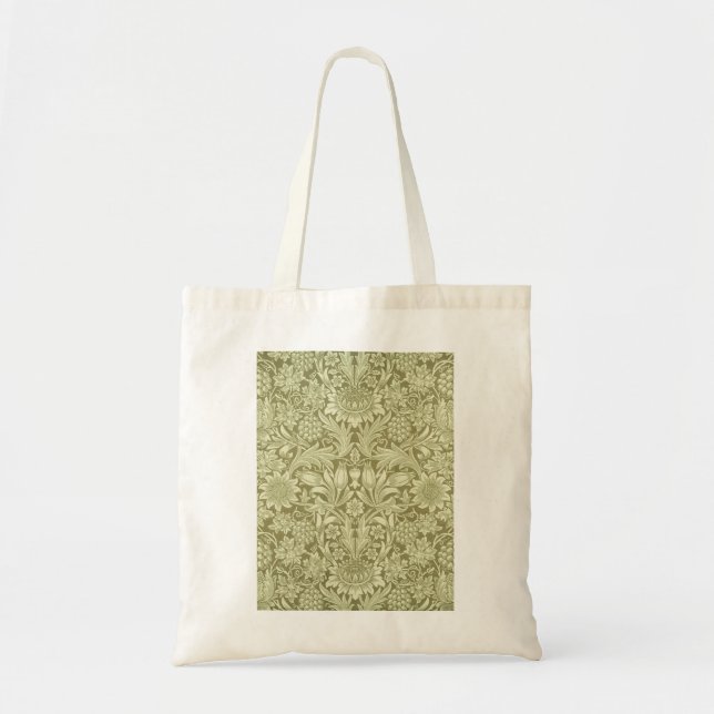William Morris Sunflower Green Blume Tragetasche (Vorne)