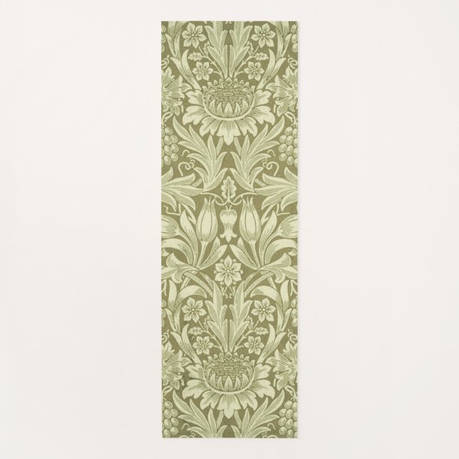 William Morris Sunflower Green Blume Yogamatte (Vorderseite)