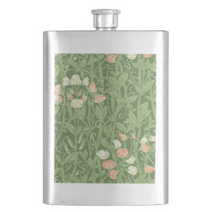 William Morris Süßerbsen-Muster Vintage Botanik Flachmann
