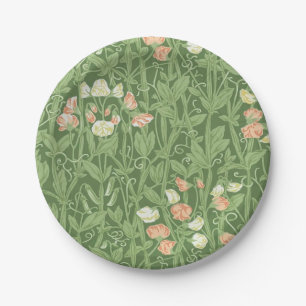 William Morris Süßerbsen-Muster Vintage Botanik Pappteller