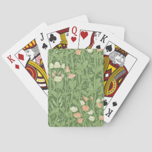 William Morris Süßerbsen-Muster Vintage Botanik Spielkarten