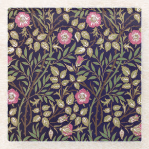 William Morris Sweet Briar Floral Art Nouveau Glasuntersetzer