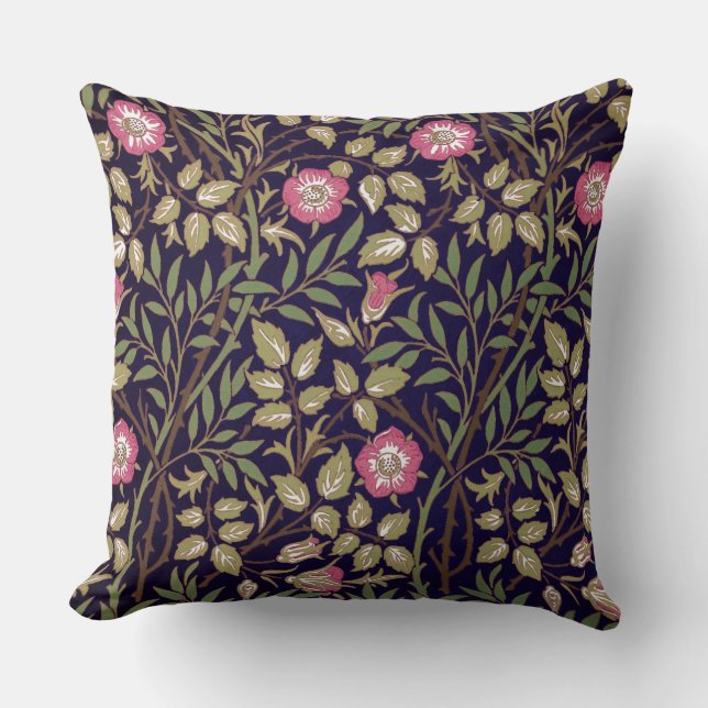 William Morris Sweet Briar Floral Art Nouveau Kissen (Vorderseite)