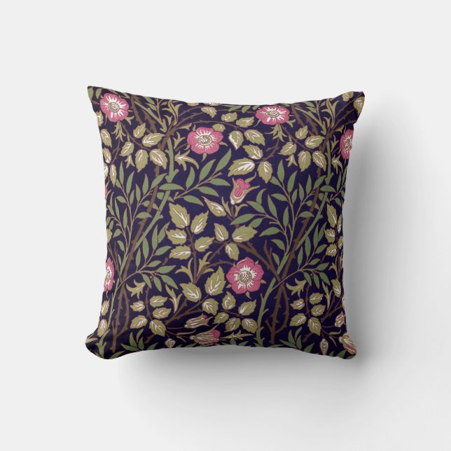 William Morris Sweet Briar Floral Art Nouveau Kissen (Vorderseite)