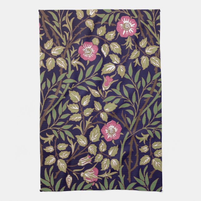 William Morris Sweet Briar Floral Art Nouveau Küchentuch (Vertikal)