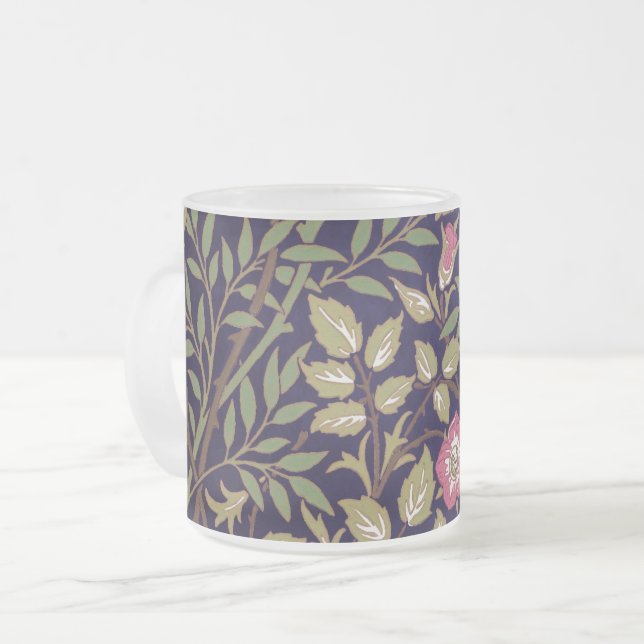 William Morris Sweet Briar Floral Art Nouveau Mattglastasse (Vorderseite Links)