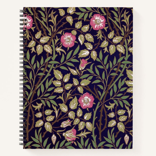 William Morris Sweet Briar Floral Art Nouveau Notizbuch (Vorderseite)