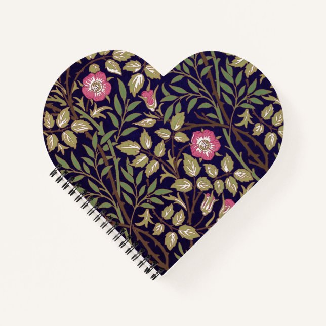 William Morris Sweet Briar Floral Art Nouveau Notizbuch (Vorderseite)