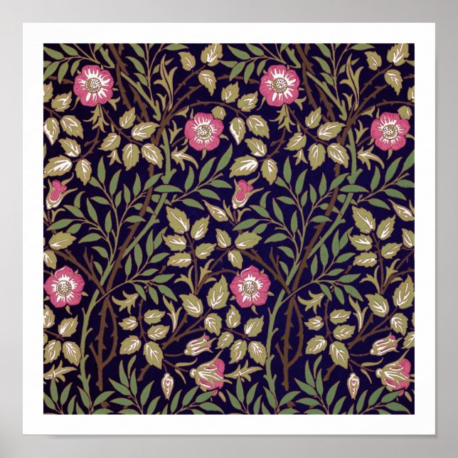 William Morris Sweet Briar Floral Art Nouveau Poster (Vorne)