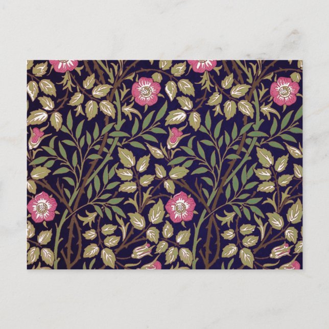 William Morris Sweet Briar Floral Art Nouveau Postkarte (Vorderseite)