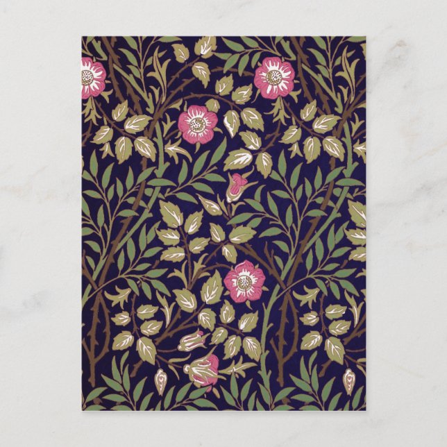 William Morris Sweet Briar Floral Art Nouveau Postkarte (Vorderseite)
