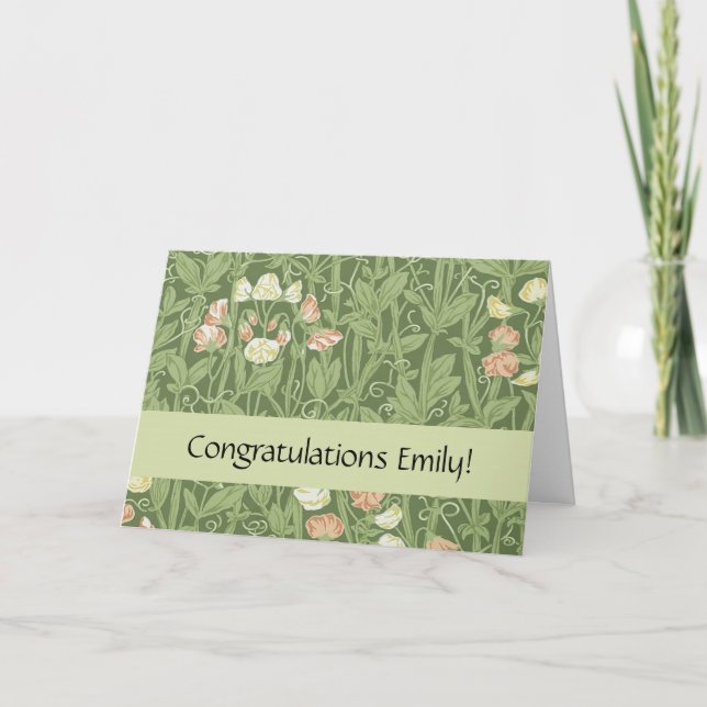 William Morris Sweet Pea Floral Design Karte (Vorderseite)