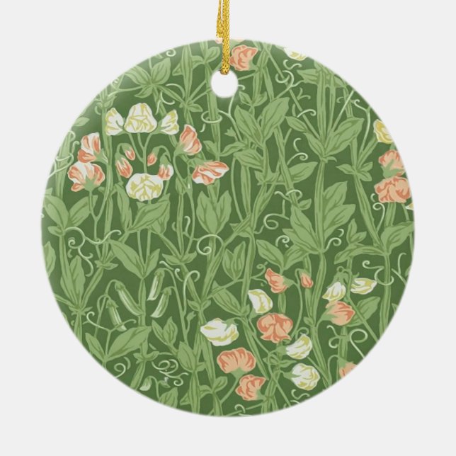William Morris Sweet Pea Floral Design Keramik Ornament (Hinten)