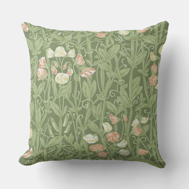 William Morris Sweet Pea Floral Design Kissen (Vorderseite)