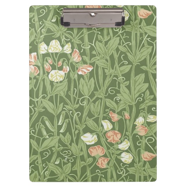 William Morris Sweet Pea Floral Design Klemmbrett (Vorderseite)