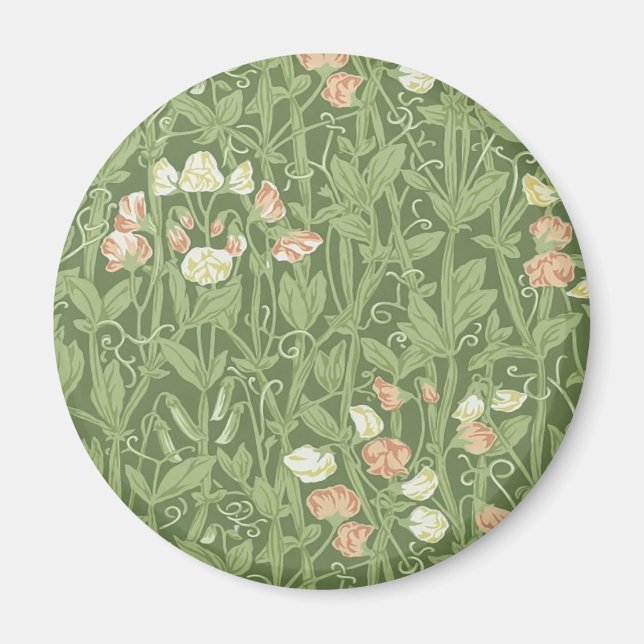 William Morris Sweet Pea Floral Design Magnet (Vorne)