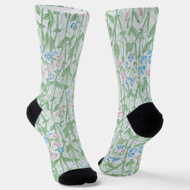 William Morris Sweet Pea Floral Pattern Classic Socken (Gewinkelt)