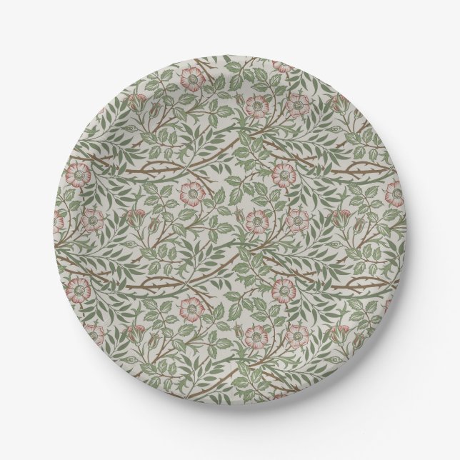 William Morris Sweetbriar Blumenmuseum Pappteller (Vorderseite)