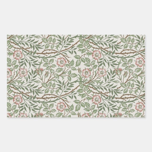 William Morris Sweetbriar Blumenmuseum Rechteckiger Aufkleber (Vorderseite)