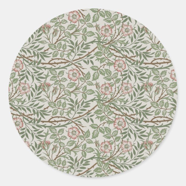 William Morris Sweetbriar Blumenmuseum Runder Aufkleber (Vorderseite)