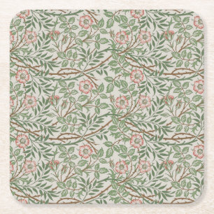 William Morris Sweetbriar Florale Art Nouveau Rechteckiger Pappuntersetzer