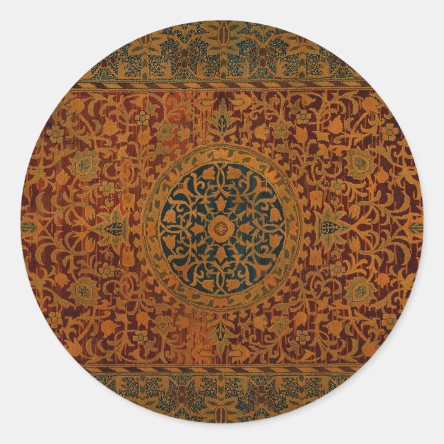 William Morris Tapestry Carpet Rug Runder Aufkleber (Vorderseite)