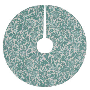 William Morris Teal Blaue Distel Vintage-Tapete Polyester Weihnachtsbaumdecke