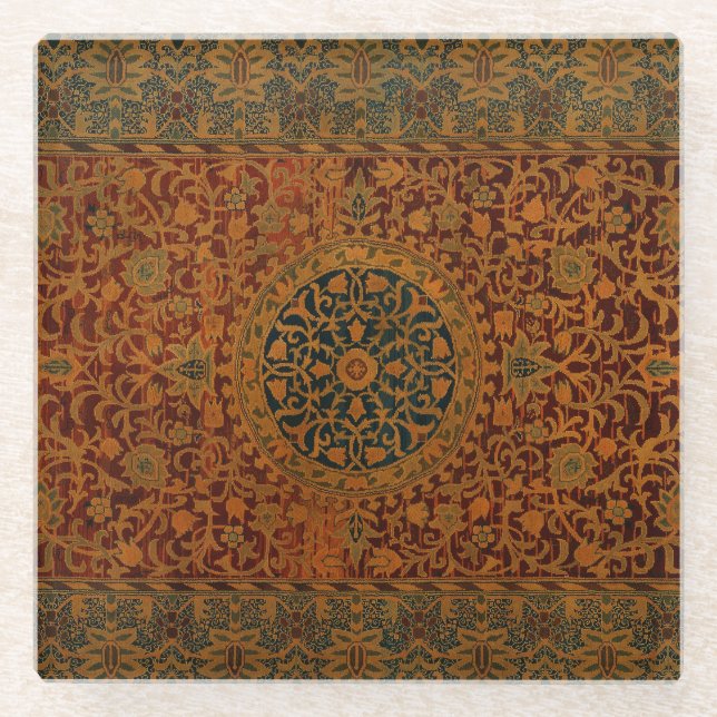 William Morris Teppich-Teppichboden-Teppich Glasuntersetzer (Vorderseite)