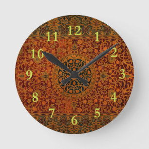 William Morris Teppich-Teppichboden-Teppich Runde Wanduhr