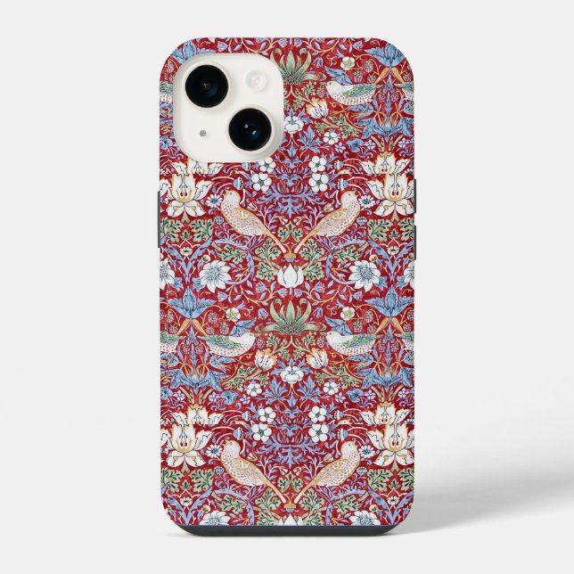 William Morris Textil Strawberry Thief iPhone Hülle (Rückseite)