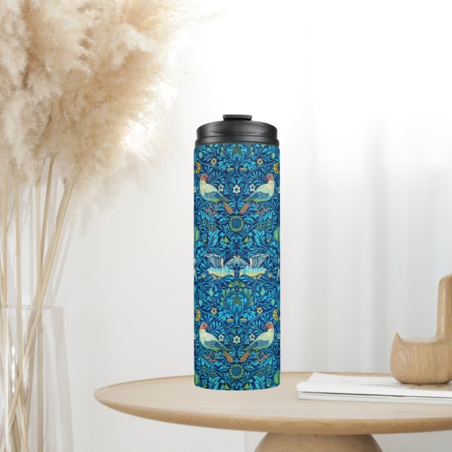 William Morris Thermal Tumbler Blau-Vögel Thermosbecher (Von Creator hochgeladen)
