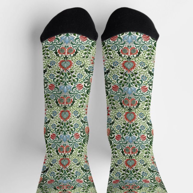 William Morris "Thistle" Arts & Crafts Movement Socken (Oben)