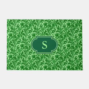 William Morris Thistle Damask, Emerald Green Fußmatte