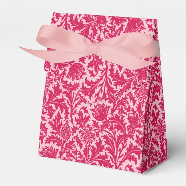 William Morris Thistle Damask, Fuchsia Pink Geschenkschachtel (Vorderseite)