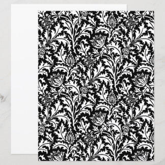 William Morris Thistle Damask, Schwarz und Weiß