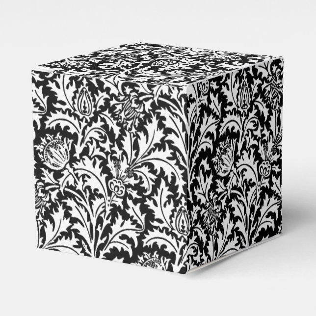William Morris Thistle Damask, Schwarz und Weiß Geschenkschachtel (Vorderseite)