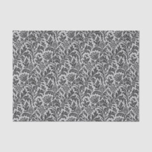 William Morris Thistle Damask, Silver Gray / Grau Seidenpapier