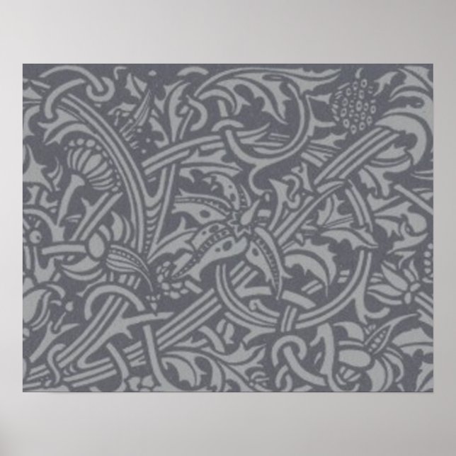 William Morris Thistle Floral Wallpaper Blume Art Poster (Vorne)