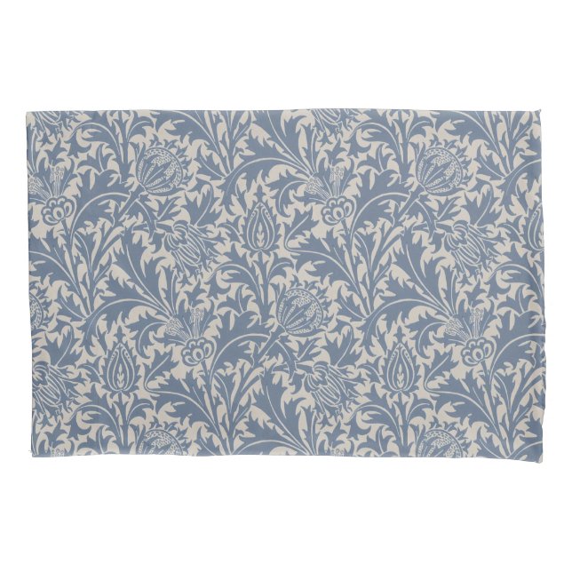 William Morris Thistle Sage Blue Pattern Kissenbezug (Vorderseite)
