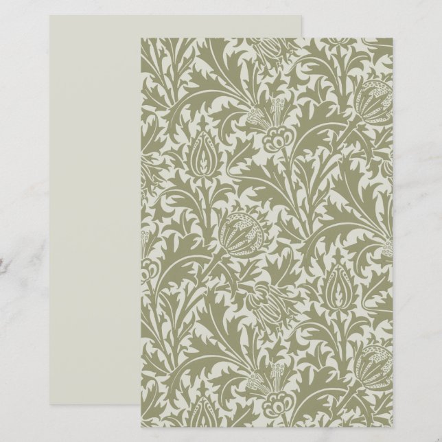 William Morris Thistle Sage Green Pattern (Vorne/Hinten)