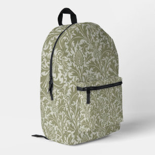 William Morris Thistle Sage Green Pattern Bedruckter Rucksack