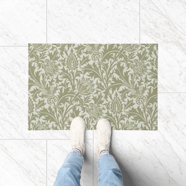William Morris Thistle Sage Green Pattern Fußmatte (Indoor)