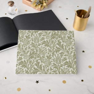 William Morris Thistle Sage Green Pattern Gästebuch