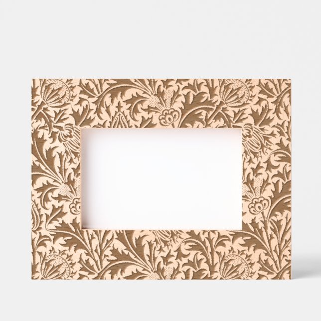 William Morris Thistle Sage Green Pattern Geätzte Rahmen (Vorderseite)