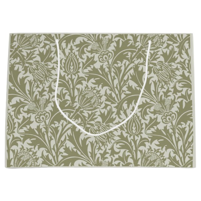 William Morris Thistle Sage Green Pattern Große Geschenktüte (Vorderseite)