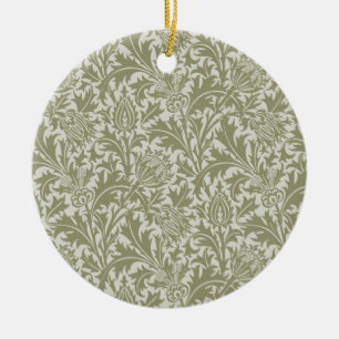 William Morris Thistle Sage Green Pattern Keramik Ornament
