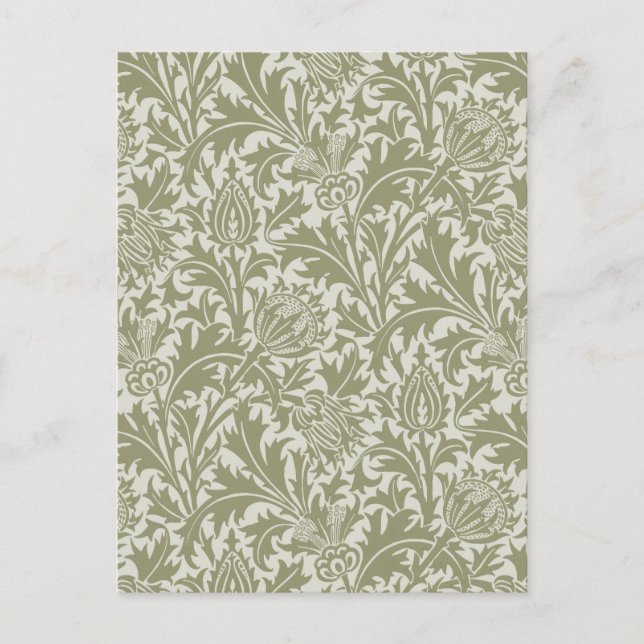William Morris Thistle Sage Green Pattern Postkarte (Vorderseite)