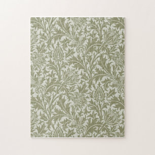 William Morris Thistle Sage Green Pattern Puzzle